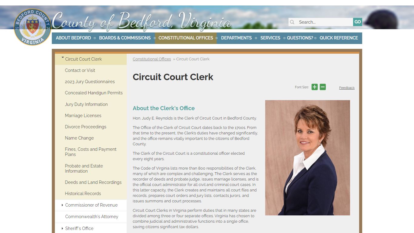 Circuit Court Clerk | County of Bedford, Virginia